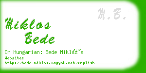 miklos bede business card